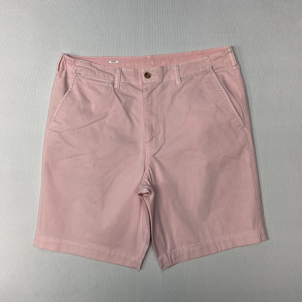 American Eagle Shorts Mens 38 Pink Chino Next Level Flex Stretch 9 Inseam